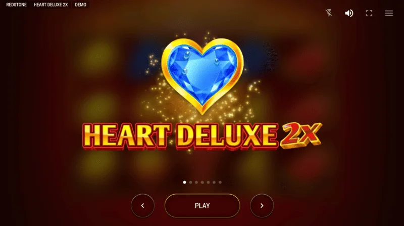 Heart Deluxe 2x - hoofdmenu en startscherm van de slot