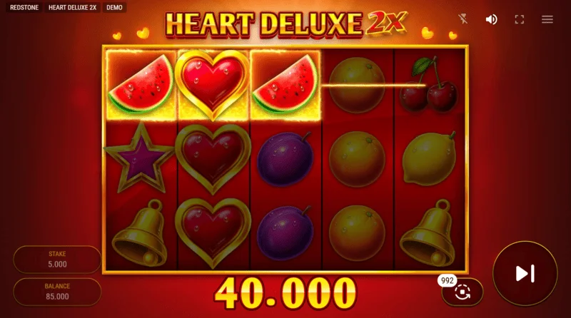 Heart Deluxe 2x - winnende combinatie met wild op de rol